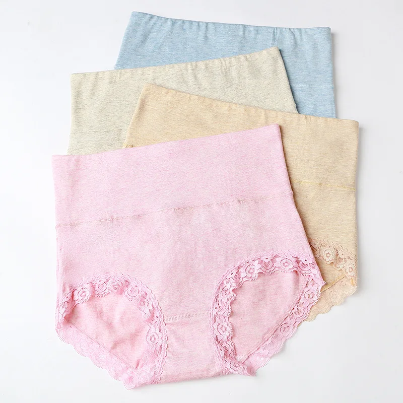 Pure Color Lace-trimmed Briefs Colored Cotton High-waisted Ladies Underpants Abdomen Casual Hip-lifting Women's Panties Fashion
Pure Color Lace-trimmed Briefs Colored Cotton High-waisted Ladies Underpants Abdomen Casual Hip-lifting Women's Panties Fashion