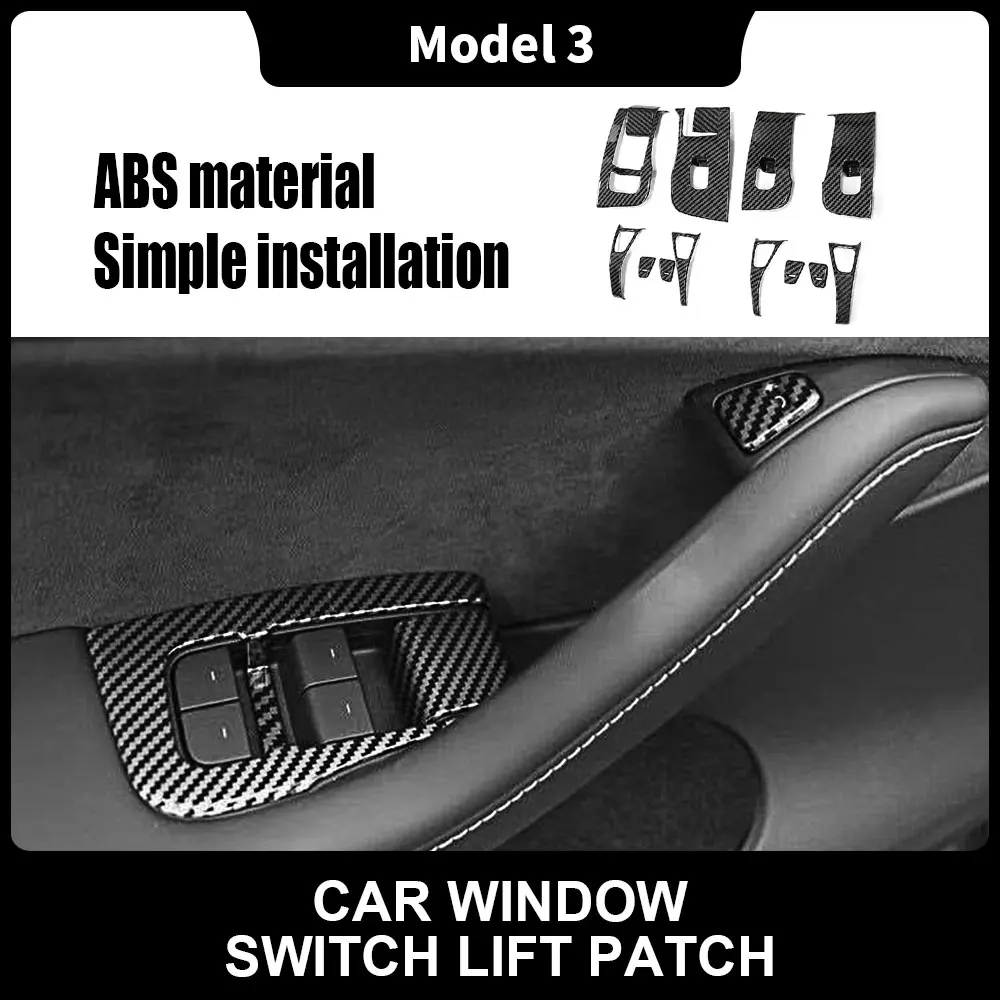 For Tesla model 3 2017-2020 model 3 2021 Window Glass Lift Button Decoration ABS Carbon Fiber Panel Decoratio stickers
For Tesla model 3 2017-2020 model 3 2021 Window Glass Lift Button Decoration ABS Carbon Fiber Panel Decoratio stickers