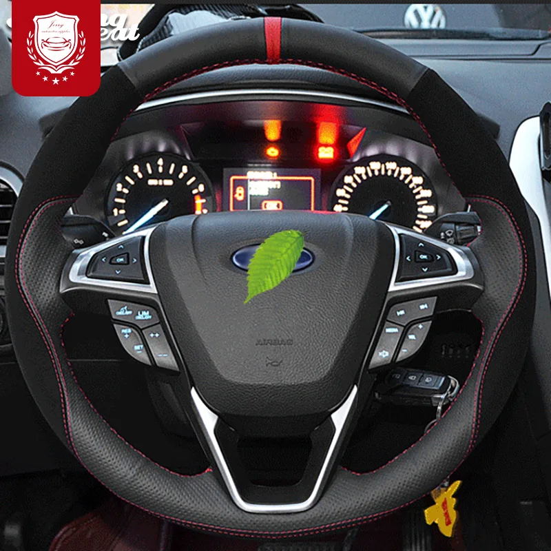 for Ford Mondeo Fusion 2013-2019 EDGE 2015-2019 Black Leather Hand Sew Wrap Car Steering Wheel Cover car accessories Auto parts
for Ford Mondeo Fusion 2013-2019 EDGE 2015-2019 Black Leather Hand Sew Wrap Car Steering Wheel Cover car accessories Auto parts