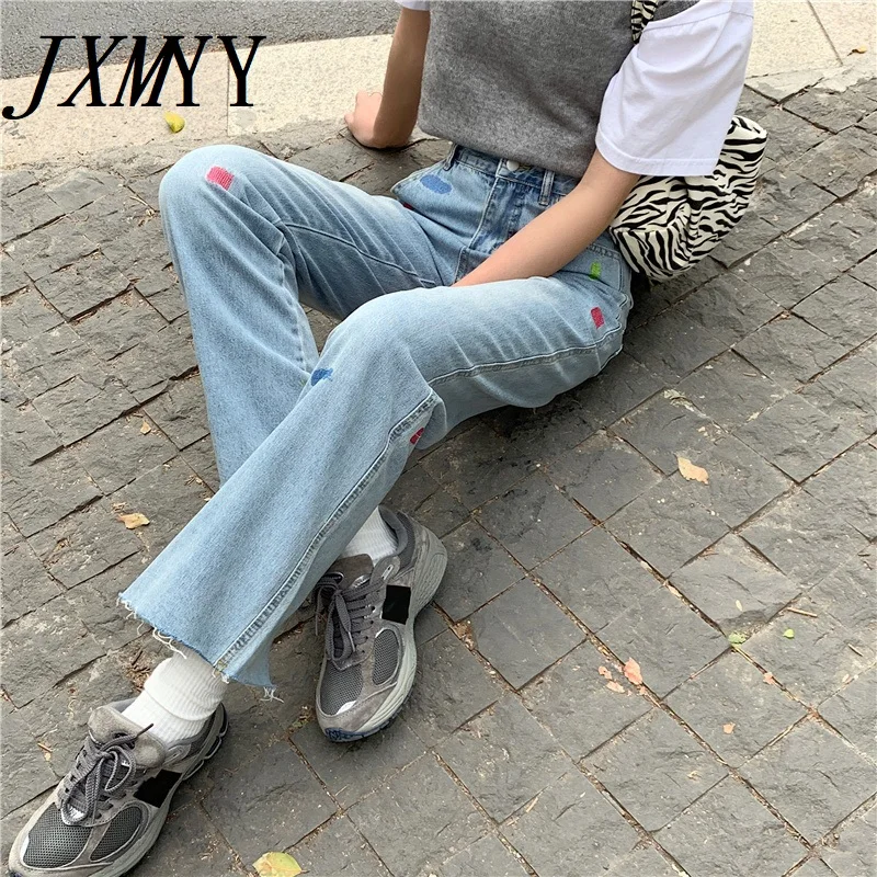 JXMYY High-Waist Split Jeans Women's Personalized Embroidery Autumn 2021 New Loose And Thin Large-Size Raw-Edge Wide-Leg Pants
JXMYY High-Waist Split Jeans Women's Personalized Embroidery Autumn 2021 New Loose And Thin Large-Size Raw-Edge Wide-Leg Pants