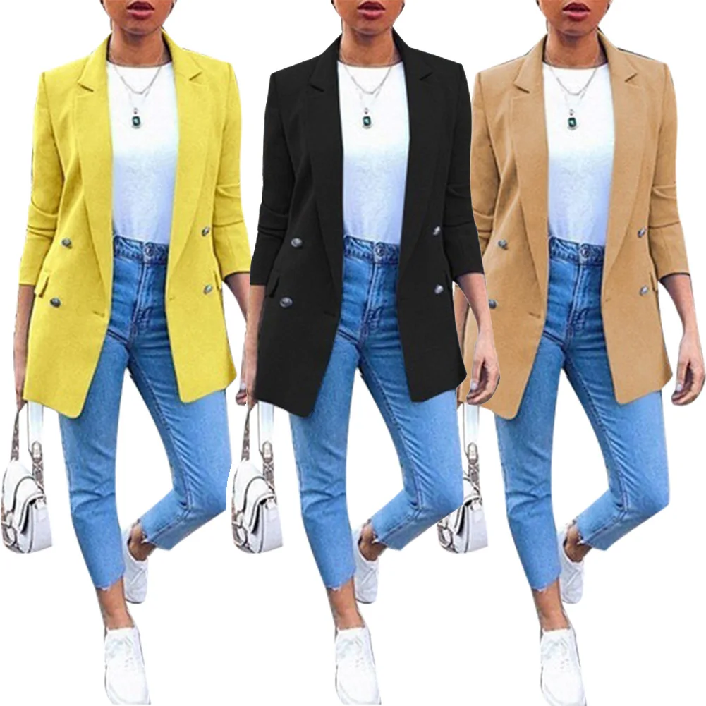 Hot Sale Ladies Fashion Cardigan Mid-Length Elegant Suit Women Blazers Trendy Suits Nice Quality Office Lady Suit Size S -5XL 
Hot Sale Ladies Fashion Cardigan Mid-Length Elegant Suit Women Blazers Trendy Suits Nice Quality Office Lady Suit Size S -5XL