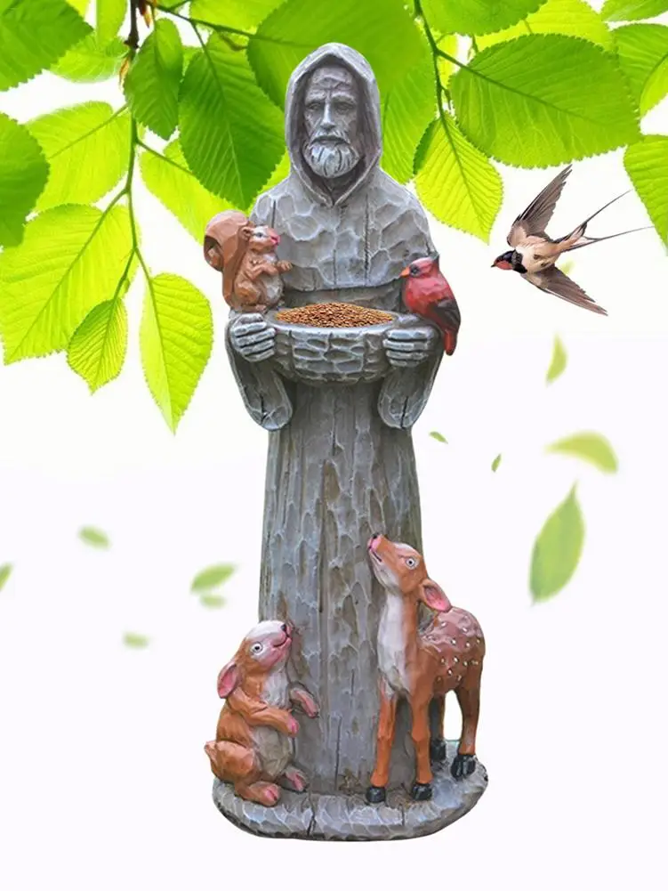 30cm St. Francis Animal Statue Bird Feeder Statue Bird Feeding Resin Ornament Bird Bath Outdoor Indoor Garden Statue Decoration
30cm St. Francis Animal Statue Bird Feeder Statue Bird Feeding Resin Ornament Bird Bath Outdoor Indoor Garden Statue Decoration