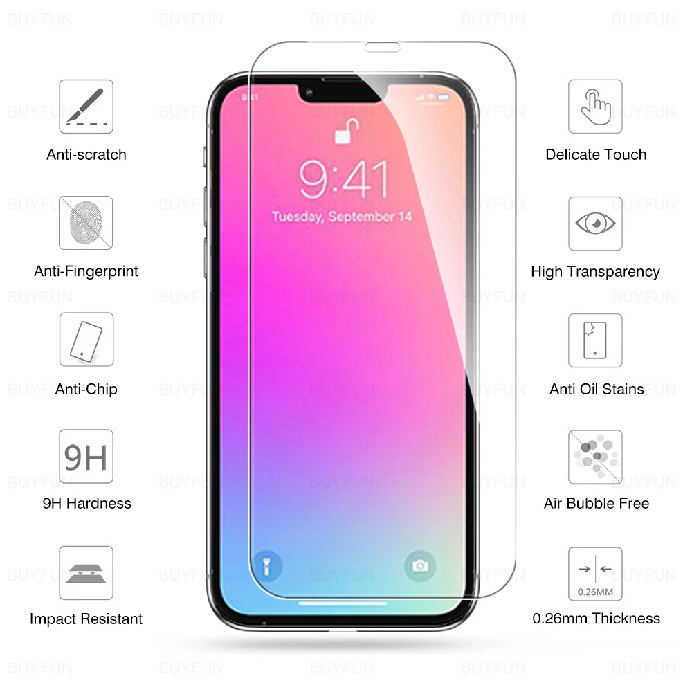 4 шт. защитное закаленное стекло для iPhone 13 Pro 2021 | Мобильные телефоны и аксессуары