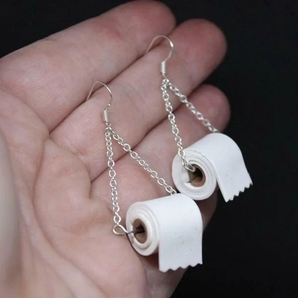 Jewelry Set Fashion Silver Plated Toilet Paper Roll Earring Hook Necklace Women's Ear Thread Handmade Earring Hook Necklace
Jewelry Set Fashion Silver Plated Toilet Paper Roll Earring Hook Necklace Women's Ear Thread Handmade Earring Hook Necklace