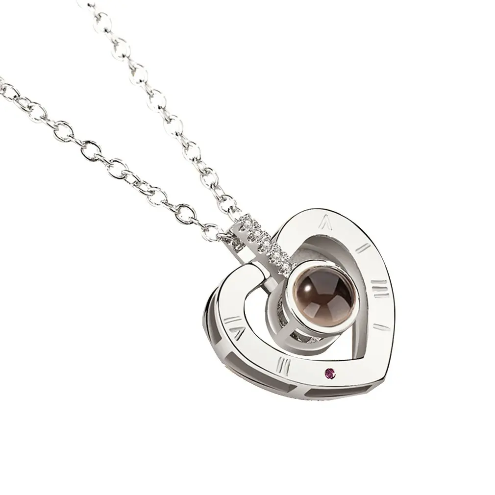 Alloy Love Pendant 100 Languages I Love You Shaking Sounds with Projection Clavicle Chain Sweater Necklace
Alloy Love Pendant 100 Languages I Love You Shaking Sounds with Projection Clavicle Chain Sweater Necklace