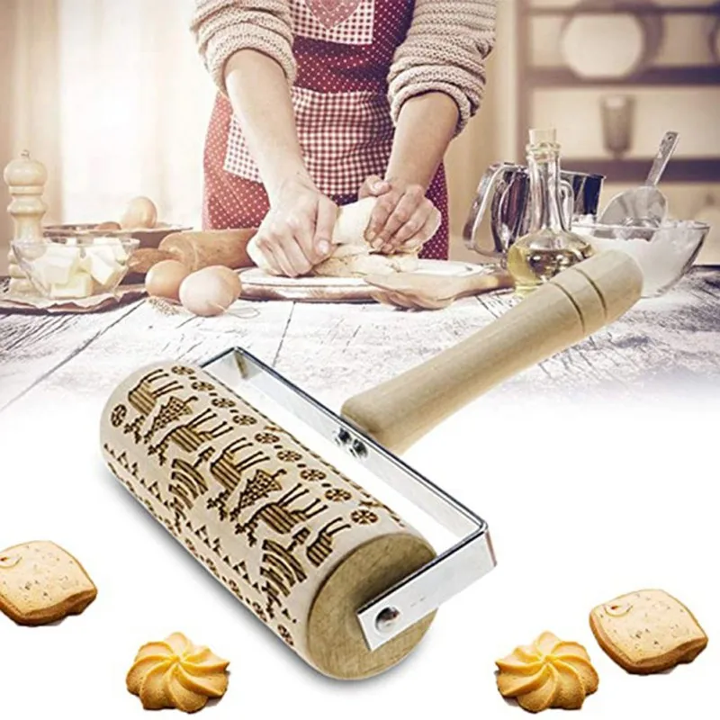 Christmas Rolling Pins Rock Elk Wooden Rolling Embossing Baking Cookies Biscuit Fondant Cake Patterned Roller
Christmas Rolling Pins Rock Elk Wooden Rolling Embossing Baking Cookies Biscuit Fondant Cake Patterned Roller