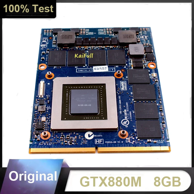Оригинальная графическая видеокарта VGA GTX880M GTX 880M N15E-GX-A2 8G для ноутбука DELL M17X R4 R5 M18X