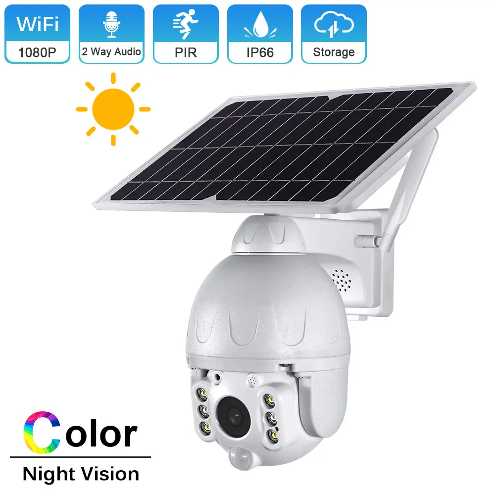 1080P IP Camera PTZ HD Night Vision Outdoor Solar Battery Powered Motion Detection Wireless WIFI Security Surveillance Camera
1080P IP Camera PTZ HD Night Vision Outdoor Solar Battery Powered Motion Detection Wireless WIFI Security Surveillance Camera