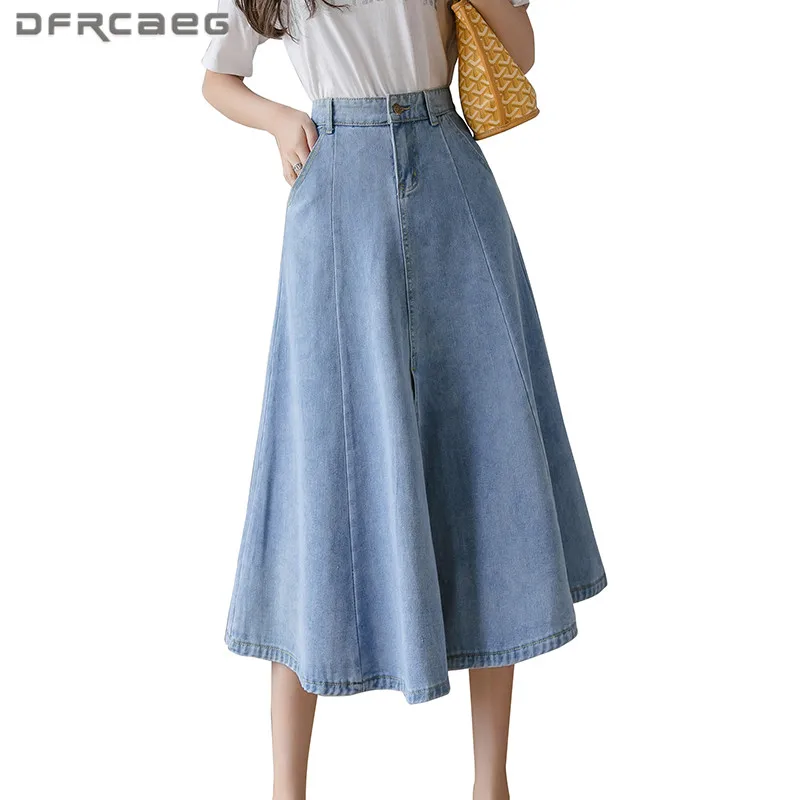 Streetwear Deep Blue Long Jeans A-Line Skirts Women 2021 Hight Waist Sexy Split Vintage Denim Skirt Female Saias
Streetwear Deep Blue Long Jeans A-Line Skirts Women 2021 Hight Waist Sexy Split Vintage Denim Skirt Female Saias