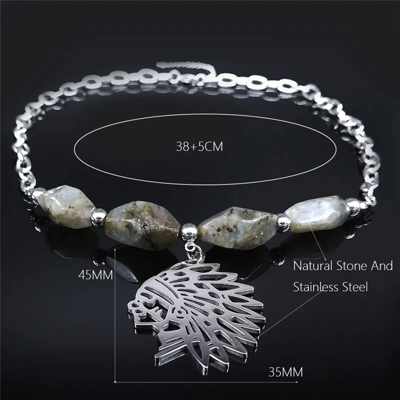 Indian Head Flash Stone Stainless Steel Necklace Women Fashion Silver Color Choker Necklace Jewelry bijoux femme 2021 N3081S04
Indian Head Flash Stone Stainless Steel Necklace Women Fashion Silver Color Choker Necklace Jewelry bijoux femme 2021 N3081S04