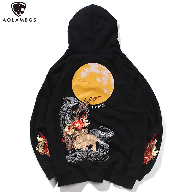 Aolamegs Chinese Casual Hoodies Men High Street Hooded Sweatshirts Moon Printed Rabbit Embroidery Pullover Couple Autumn Tops
Aolamegs Chinese Casual Hoodies Men High Street Hooded Sweatshirts Moon Printed Rabbit Embroidery Pullover Couple Autumn Tops
