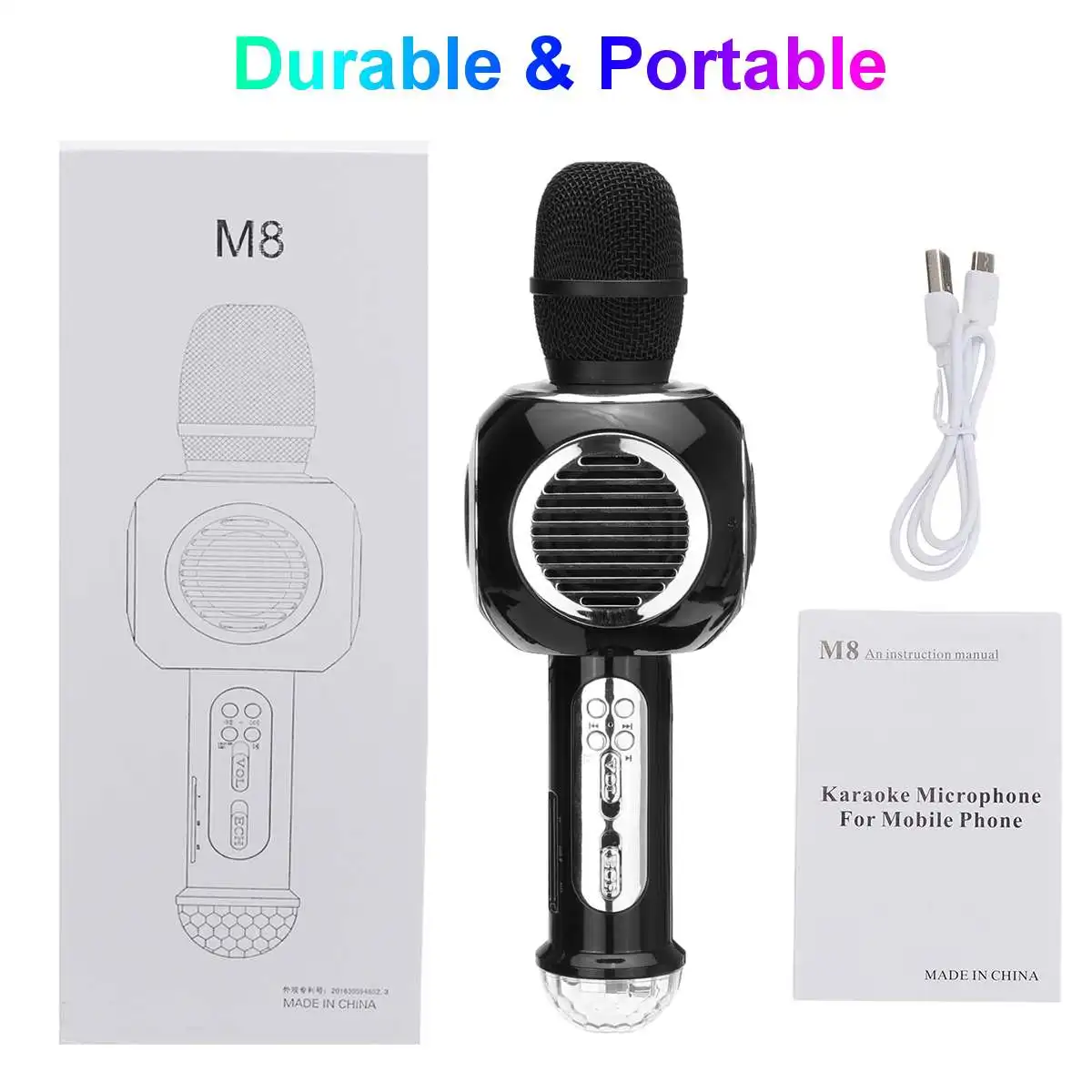 Stage Light bluetooth Wireless Handheld Microphone Speaker Professional Music Player Singing Recorder Mic for KTV Party Karaoke 
Stage Light bluetooth Wireless Handheld Microphone Speaker Professional Music Player Singing Recorder Mic for KTV Party Karaoke