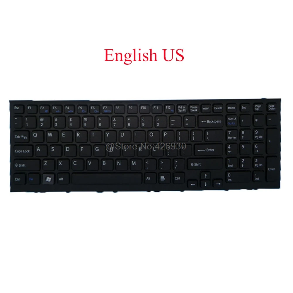 

Laptop US Keyboard For SONY For VAIO VPCEE VPC-EE Series 9Z.N5CSQ.001 148927111 AENE7U00120 English US black with frame new