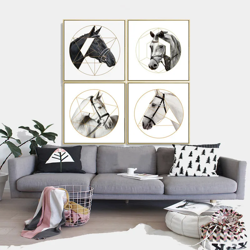 European Style Black White Horse Canvas Decorative Painting Poster Picture Album Home Decor Wall Art Room Decoration Accessories
European Style Black White Horse Canvas Decorative Painting Poster Picture Album Home Decor Wall Art Room Decoration Accessories