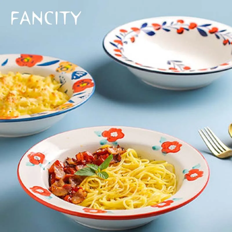 FANCITY Japanese style straw hat plate pasta plate western deep soup plate net red creative tableware ceramic plate dish home
FANCITY Japanese style straw hat plate pasta plate western deep soup plate net red creative tableware ceramic plate dish home