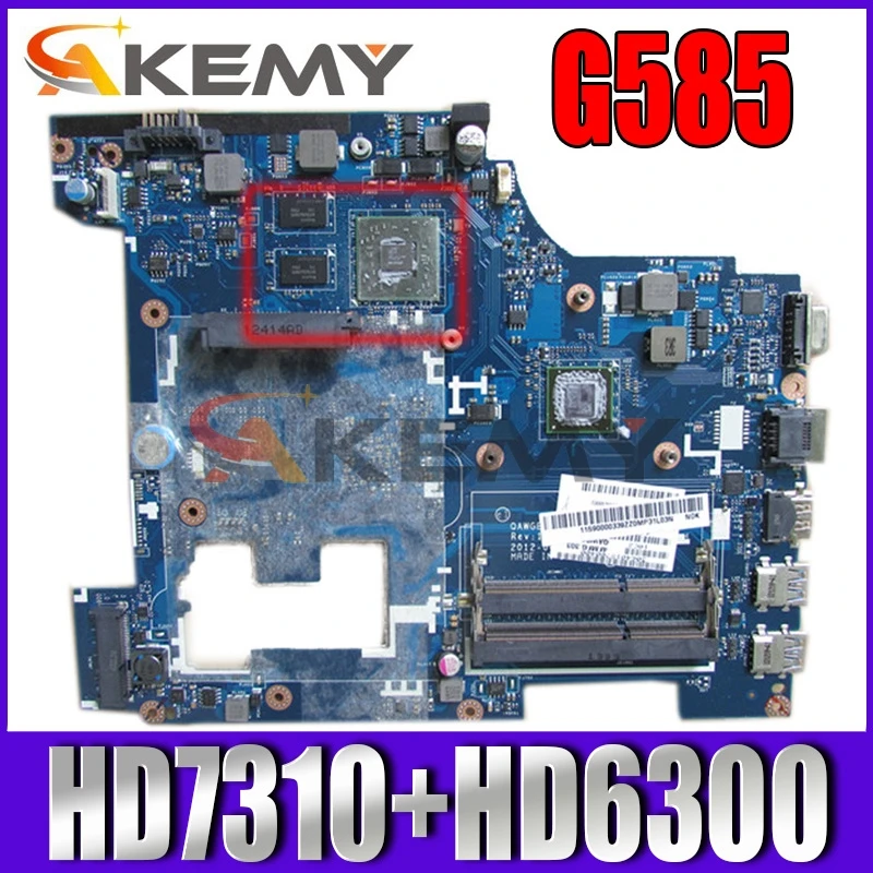Akemy QAWGE LA-8681P для lenovo ideapad G585 Материнская плата ноутбука HD7310 + HD6300 2 слот для карт памяти 
Akemy QAWGE LA-8681P для lenovo ideapad G585 Материнская плата ноутбука HD7310 + HD6300 2 слот для карт памяти