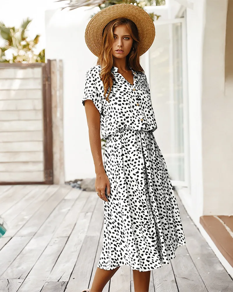 LOUAEE Original Design European And American Fashion Women's Summer 2021 Polka Dot Short-Sleeved Dress Shirt Collar Nice s
LOUAEE Original Design European And American Fashion Women's Summer 2021 Polka Dot Short-Sleeved Dress Shirt Collar Nice s