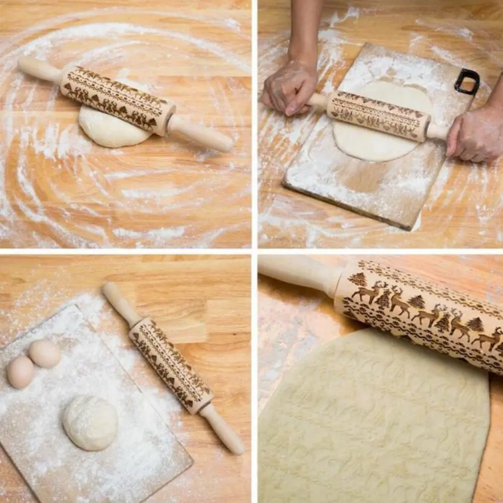 Christmas Embossing Rolling Pin Baking Cookies Noodle Biscuit Fondant Cake Dough Engraved Roller Reindeer Snowflake
Christmas Embossing Rolling Pin Baking Cookies Noodle Biscuit Fondant Cake Dough Engraved Roller Reindeer Snowflake