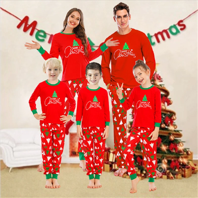 

Christmas Parent Child Outfit Adult Children Elk Print Costume Father Son Pajamas Mother Daughter Sleepwear New Year Party Suits