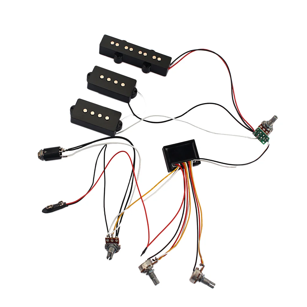3 Band Equalizer EQ Preamp Circuit Bass Guitar Tone Control Wiring Harness and JP Pickup Set for Active Bass Pickup
3 Band Equalizer EQ Preamp Circuit Bass Guitar Tone Control Wiring Harness and JP Pickup Set for Active Bass Pickup