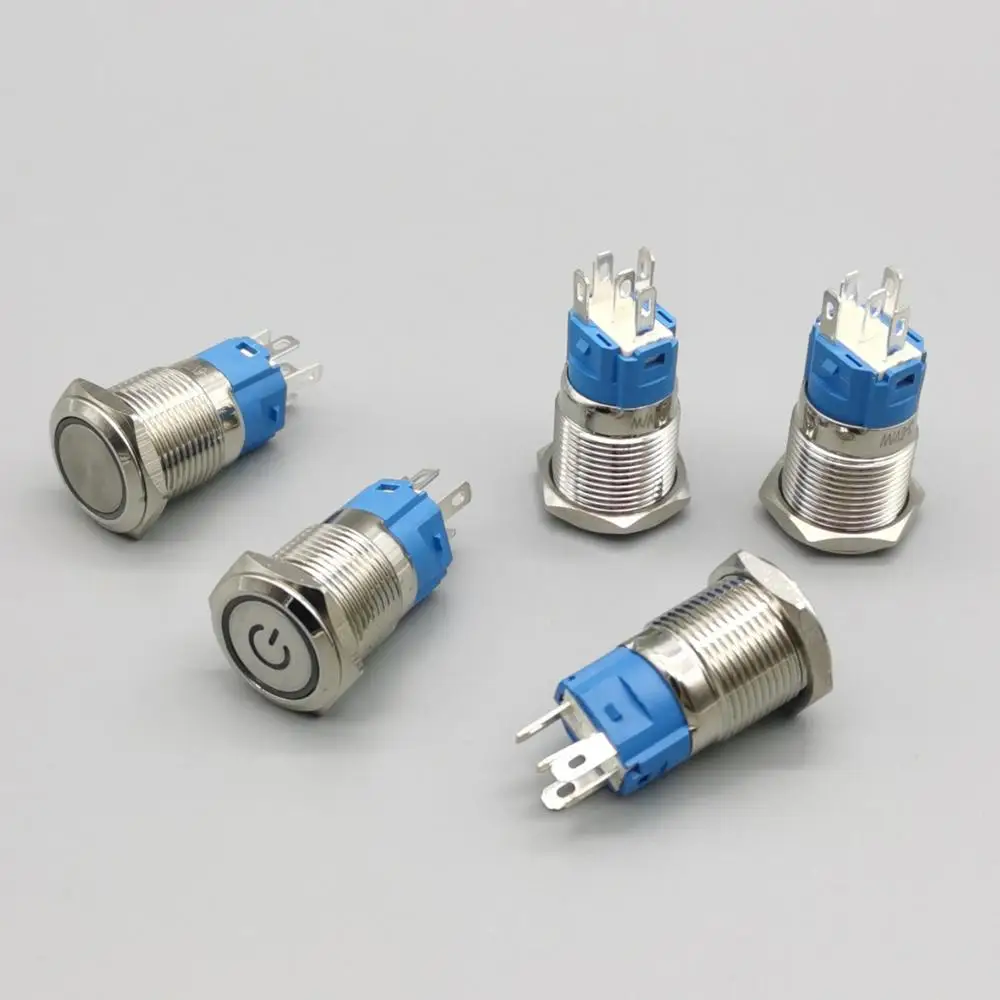 16mm Metal Push Button Switch Ring Lamp Power Symbol Buttons Waterproof LED Light Self-lock Self-reset 1NO1NC
16mm Metal Push Button Switch Ring Lamp Power Symbol Buttons Waterproof LED Light Self-lock Self-reset 1NO1NC