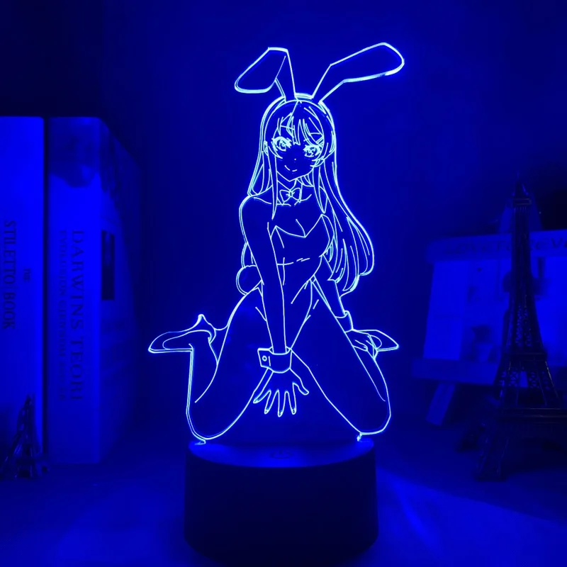 

Аниме Waifu Mai Sakurajima светодиодный ночник для спальни Декор Mai светильник подарок для друга Sakurajima Bunny Girl Светодиодная лампа Аниме подарок