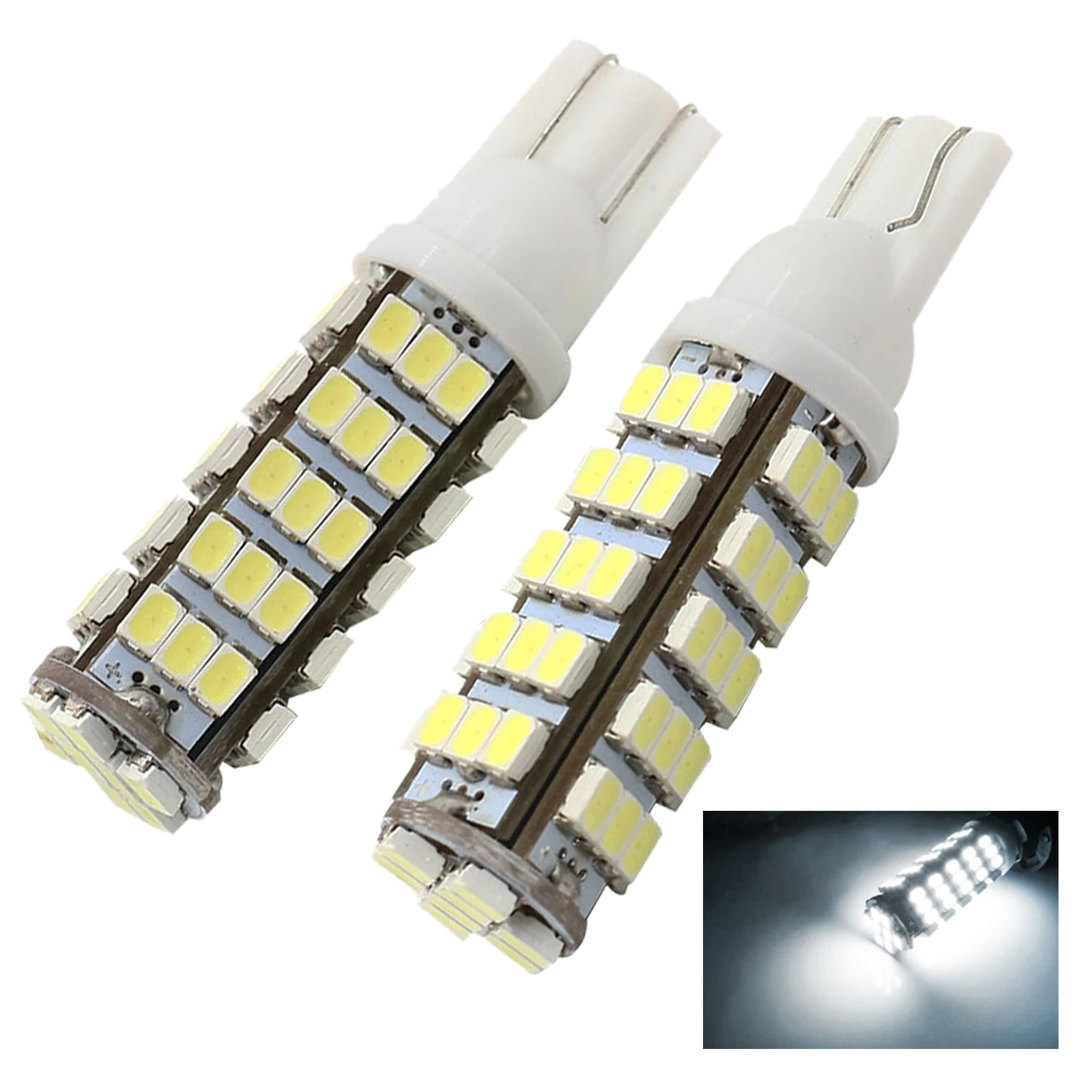 

2 Pcs White T10 W5W 68 LED 194 501 1206 SMD Car Styling Interior Lights Clearance Lamp Marker Lamps Auto Bulbs DC 12V