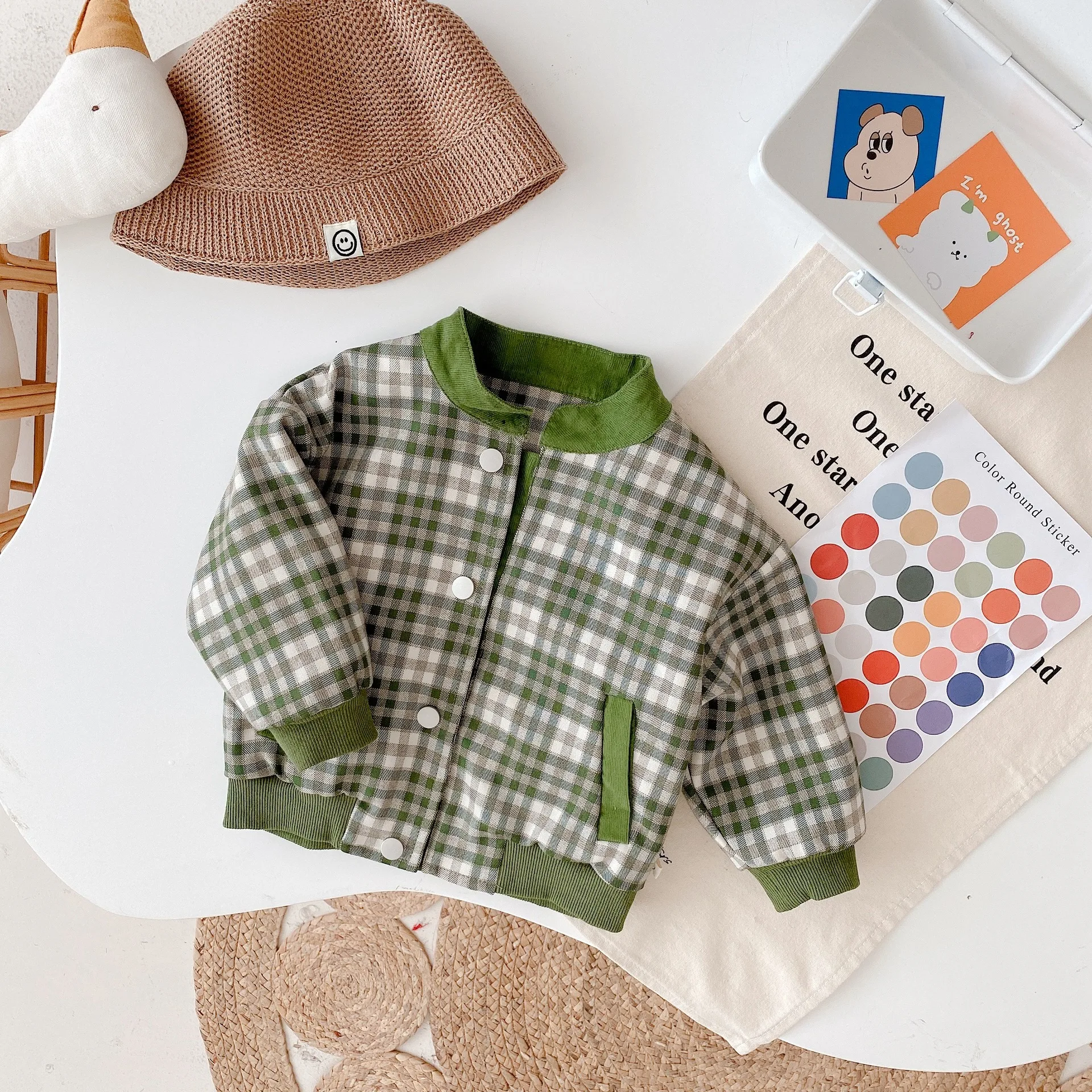 WLG Baby Boy Girl Fall Clothes Spring Green Plaid Short Style Jacket Kids Casual All Match Outerwear for 1-6 Years
WLG Baby Boy Girl Fall Clothes Spring Green Plaid Short Style Jacket Kids Casual All Match Outerwear for 1-6 Years