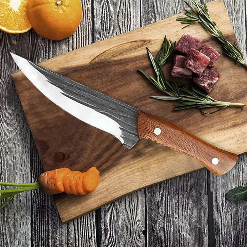 Кованый нож для мясного мяса из нержавеющей стали мясной резки кухонный фруктов