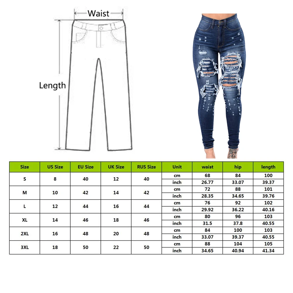 Fashion Casual Ultra Stretchy Ripped Jeans Woman Skinny Denim Pants Trousers Female High Waist Pencil Jeans New High Quality
Fashion Casual Ultra Stretchy Ripped Jeans Woman Skinny Denim Pants Trousers Female High Waist Pencil Jeans New High Quality
