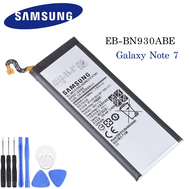 100% оригинальная запасная аккумуляторная батарея для Samsung Galaxy Note 7 Akku 3500 мАч +
