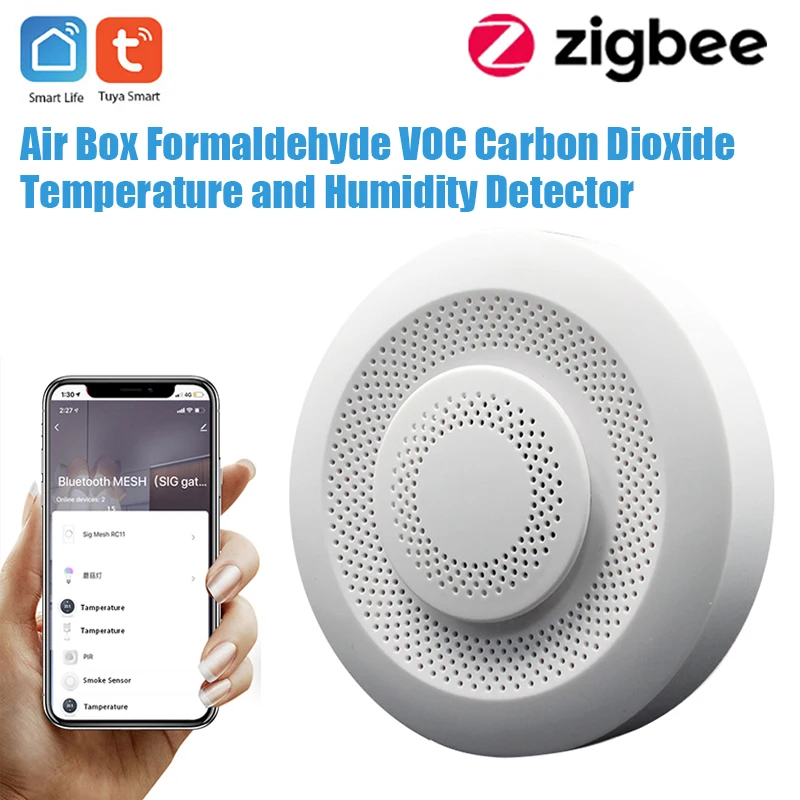 Умный детектор температуры и влажности Tuya ZigBee с воздушной коробкой, формальдегидом и углекислом диоксидом углерода, умный дом
Умный детектор температуры и влажности Tuya ZigBee с воздушной коробкой, формальдегидом и углекислом диоксидом углерода, умный дом