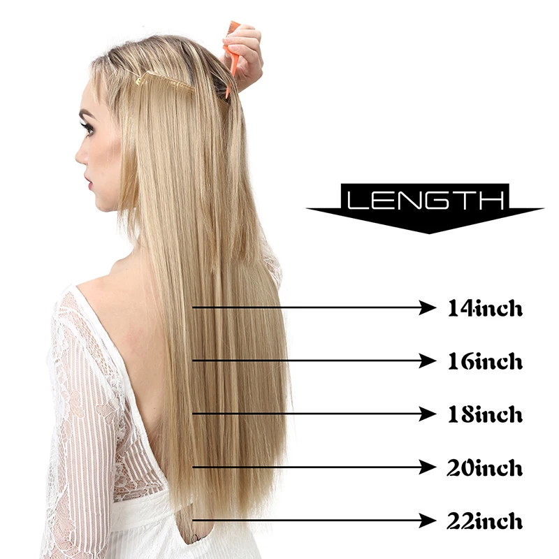 Синтетический наращиваемый волос Омбре SARLA Искусственный натуральный ложный длинный короткий прямой прядь блондинки для женщин.