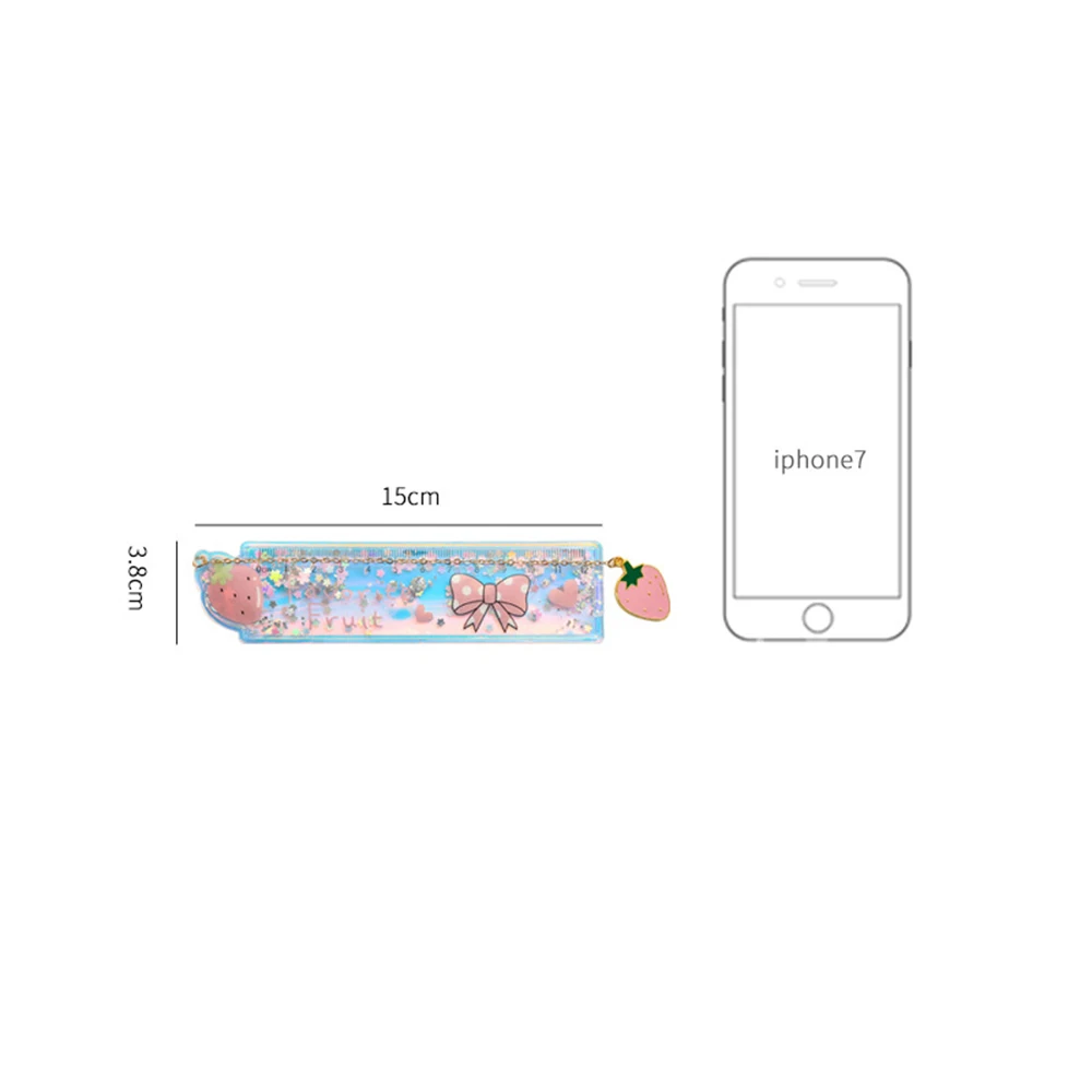 Creative cartoon bookmark drawing ruler cute girl Cherry Flower Quicksand Plastic Ruler Measuring Straight Ruler Gift Stationery
Creative cartoon bookmark drawing ruler cute girl Cherry Flower Quicksand Plastic Ruler Measuring Straight Ruler Gift Stationery