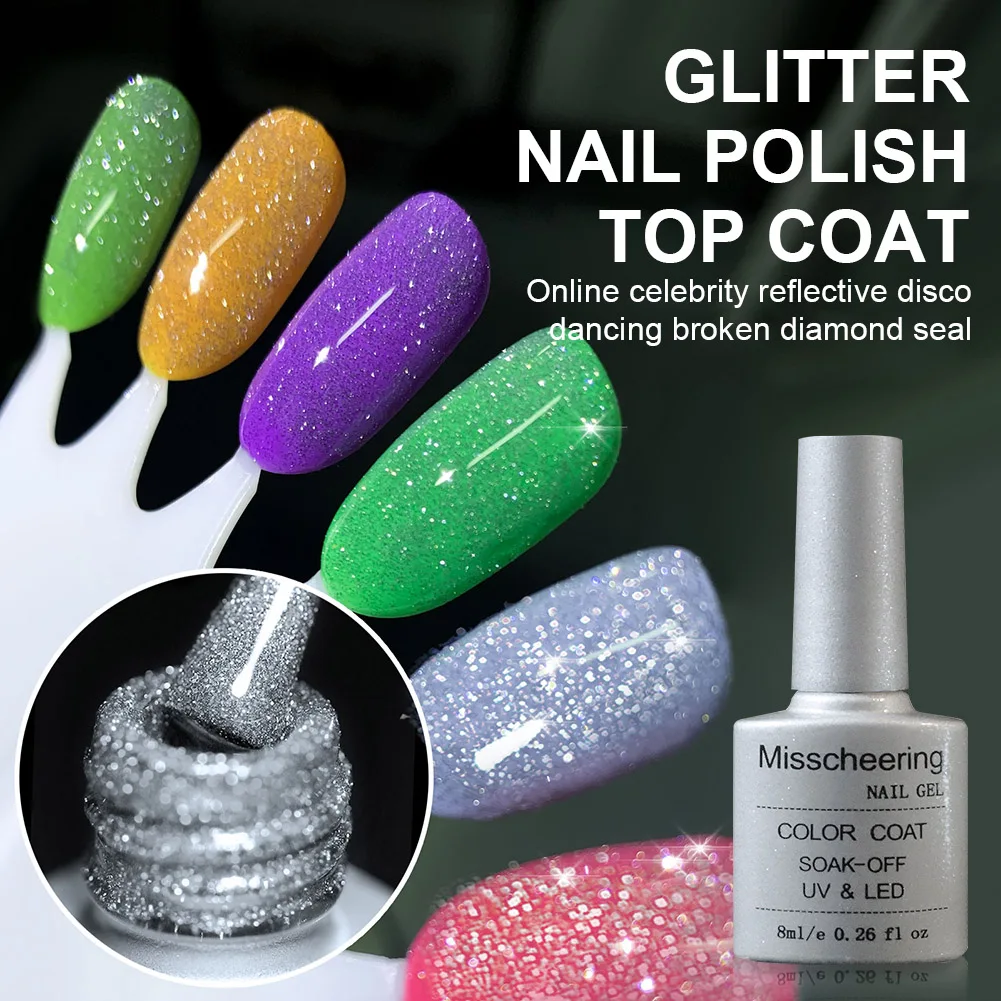 Reflective Top Coat Gel Nail Polish Glitter Top Coat Shine Finish Long Lasting Nail Art Soak Off UV Gel Varnish Manicure Tool
Reflective Top Coat Gel Nail Polish Glitter Top Coat Shine Finish Long Lasting Nail Art Soak Off UV Gel Varnish Manicure Tool