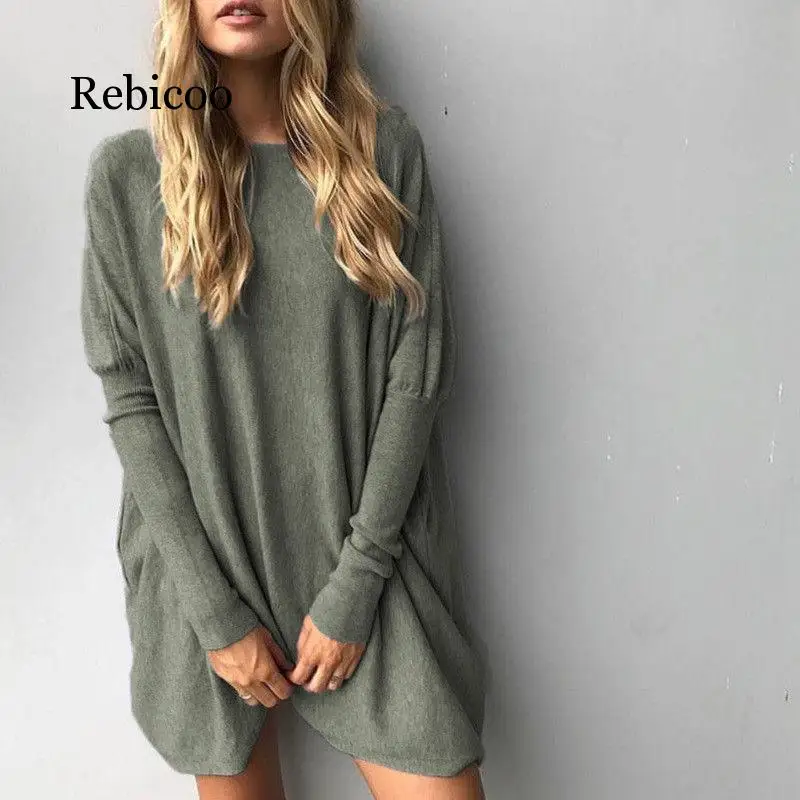Europe Autumn Warm Sweater New Fashion Solid Color Round Neck Casual Long Pullover Women Batwing Long Sleeve Sweater Femme Top
Europe Autumn Warm Sweater New Fashion Solid Color Round Neck Casual Long Pullover Women Batwing Long Sleeve Sweater Femme Top