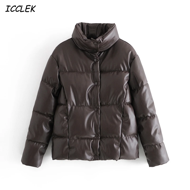 Icclek Winter Women's PU Leather Parkas Warm Jackets Thick Coats Female Long Sleeve Outerwear Casual Loose Jackets Faux Leather
Icclek Winter Women's PU Leather Parkas Warm Jackets Thick Coats Female Long Sleeve Outerwear Casual Loose Jackets Faux Leather