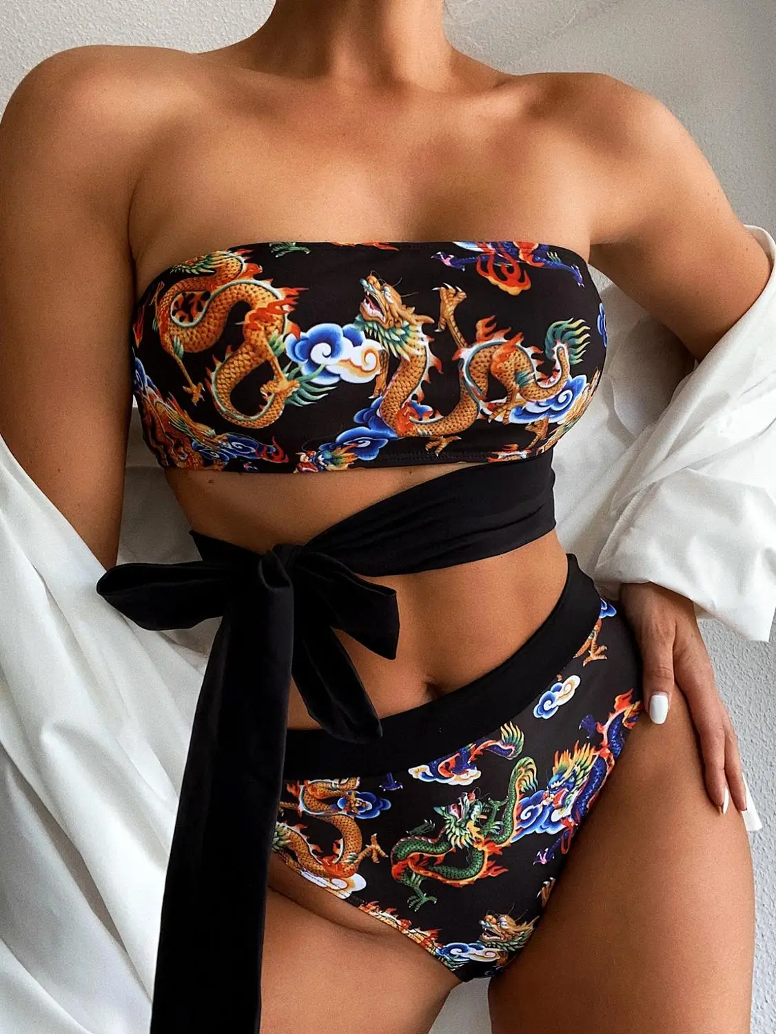 2020 NEW Women black Print sexy Beach bikini Bodysuits Bandage swim suit Knitted bandage biquini wholesale 
2020 NEW Women black Print sexy Beach bikini Bodysuits Bandage swim suit Knitted bandage biquini wholesale