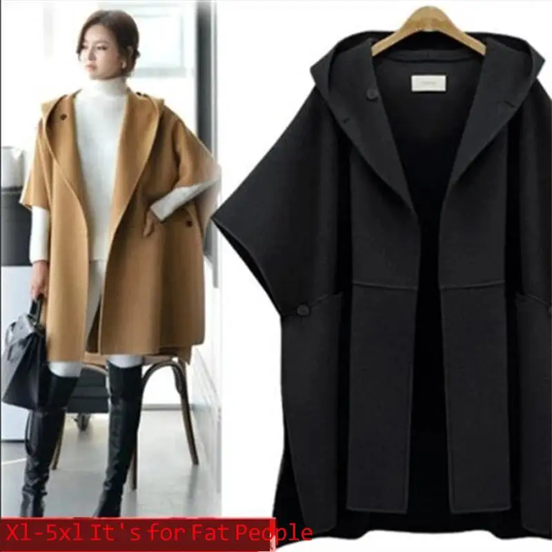 Women Cloak Coat Hooded Woolen Cloth Jacket Casual 2021 Spring Oversize Cape Loose Female Cardigan Poncho Outwear 5XL
Women Cloak Coat Hooded Woolen Cloth Jacket Casual 2021 Spring Oversize Cape Loose Female Cardigan Poncho Outwear 5XL