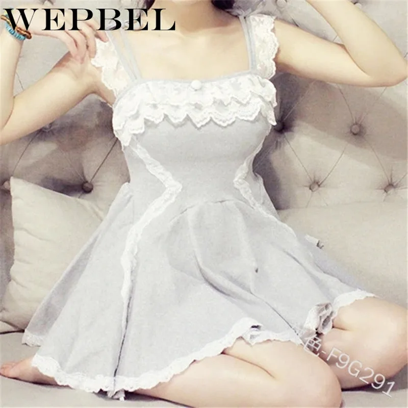 WEPBEL Women's Fashion Babydoll Sweet Lace Vintage Sleeveless Patchwork Bandage Dress Gothic Lolita Dress
WEPBEL Women's Fashion Babydoll Sweet Lace Vintage Sleeveless Patchwork Bandage Dress Gothic Lolita Dress