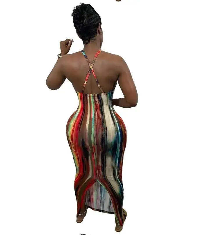 Tie Dye Print Halter Open Back Maxi Dress For Women Bodycon Sleeveless Splited Back Pencil Midi Long Dresses Summer 2021
Tie Dye Print Halter Open Back Maxi Dress For Women Bodycon Sleeveless Splited Back Pencil Midi Long Dresses Summer 2021