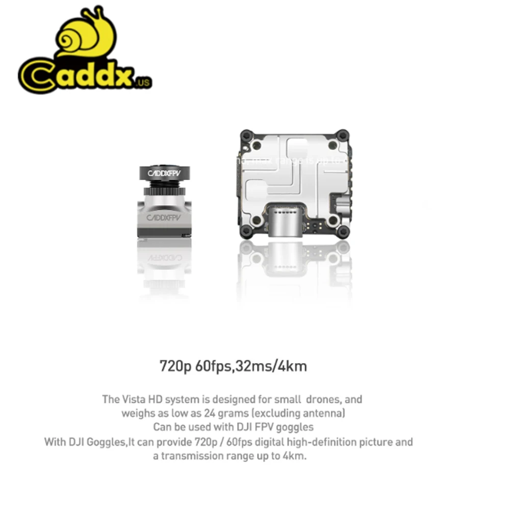 Caddx Nebula Nano Camera Vista HD Kit 2.1mm Lens 720P/60fps NTSC PAL Switchable Digital FPV Camera Transmitter
Caddx Nebula Nano Camera Vista HD Kit 2.1mm Lens 720P/60fps NTSC PAL Switchable Digital FPV Camera Transmitter