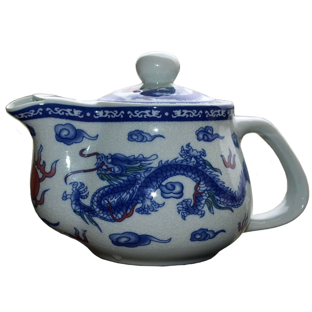 

Teapot 500ml bule white porcelain Chinese dragons phoenixe pot stainless steel strainer infusion Flowers tea puer kettle ceramic