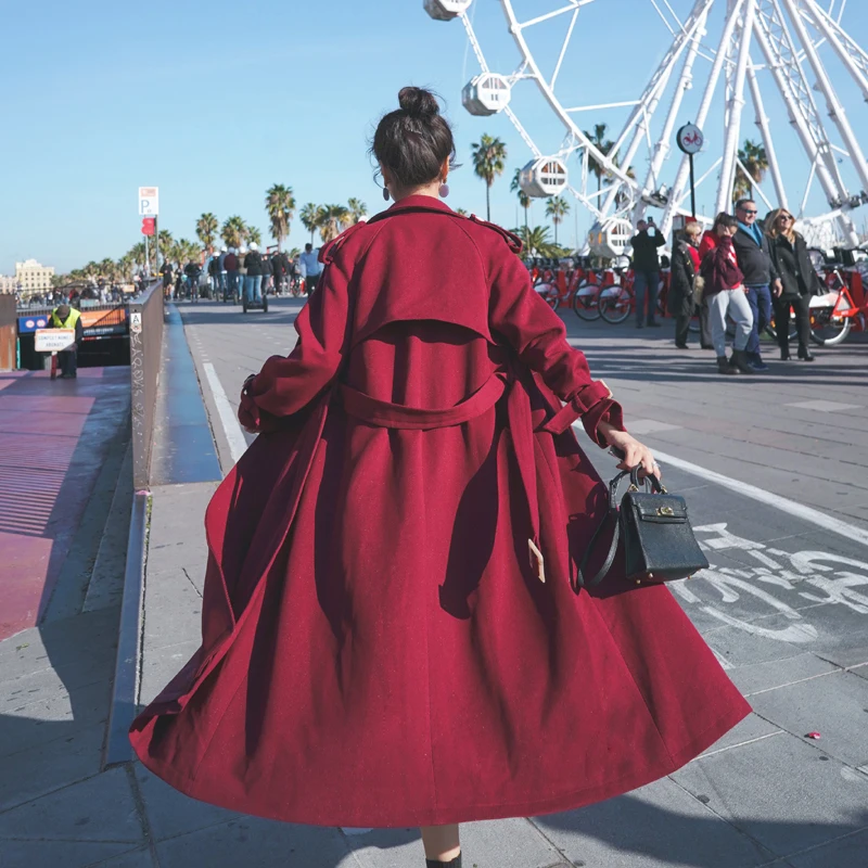 Brand New Fashion Long Double Breasted Women Trench Coats with Belt Lady Duster Coat Female Cloak Outerwear Black Blue Burgundy
Brand New Fashion Long Double Breasted Women Trench Coats with Belt Lady Duster Coat Female Cloak Outerwear Black Blue Burgundy