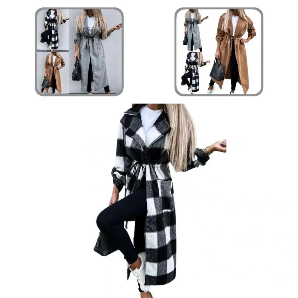 Lady Overcoat Calf Length Turn-down Collar Grid Winter Plaid Woolen Overcoat Women Coat for Dating
Lady Overcoat Calf Length Turn-down Collar Grid Winter Plaid Woolen Overcoat Women Coat for Dating