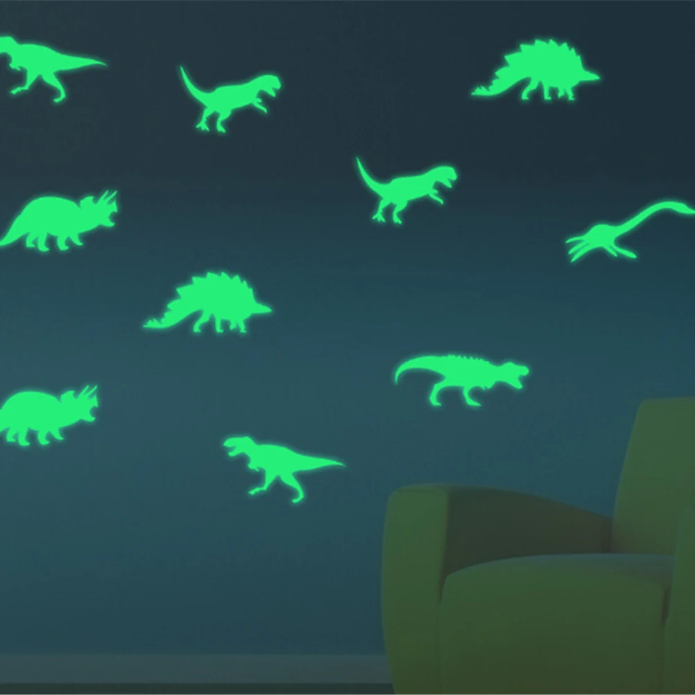 

9 ⑤ упак. динозавр светится в темноте наклейки на стену светящиеся наклейки для домашнего декора флуоресцентные наклейки для детской комна...