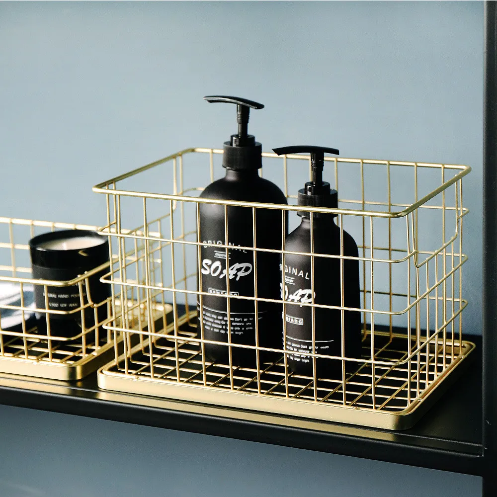 Ins Office Sundries Finishing Iron Basket Golden Metal Storage Basket Nordic Bathroom Dressing Table Cosmetics Organizer Basket
Ins Office Sundries Finishing Iron Basket Golden Metal Storage Basket Nordic Bathroom Dressing Table Cosmetics Organizer Basket