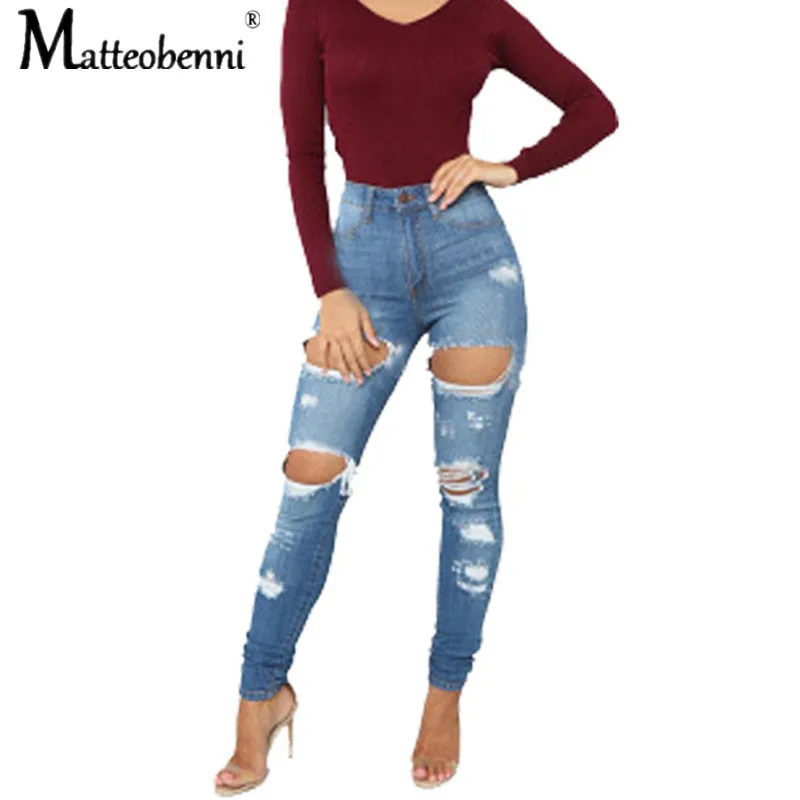 2021 New Blue Stretch Ripped High Waist Jeans Skinny Jeans Women Denim Pants Holes Destroyed Knee Pencil Pants Casual Trousers
2021 New Blue Stretch Ripped High Waist Jeans Skinny Jeans Women Denim Pants Holes Destroyed Knee Pencil Pants Casual Trousers