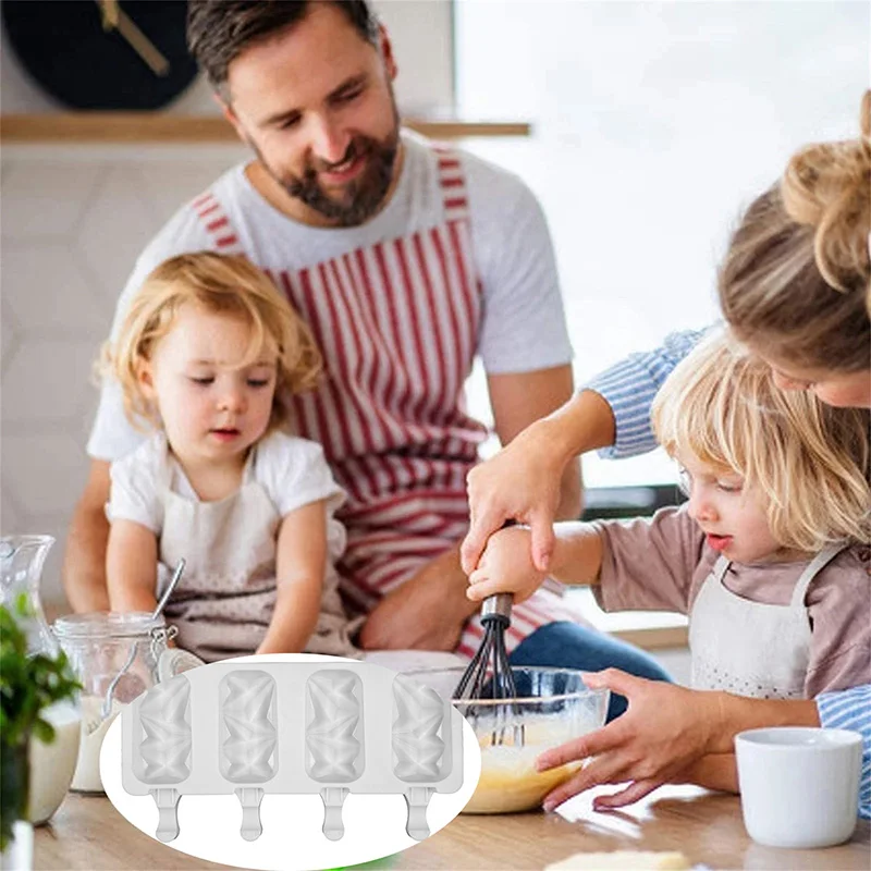4-hole Ice Cream Silicone Mold DIY Popsicle Making Tool Practical Popsicle Mold Kitchen Accessories Non-stick Portable
4-hole Ice Cream Silicone Mold DIY Popsicle Making Tool Practical Popsicle Mold Kitchen Accessories Non-stick Portable