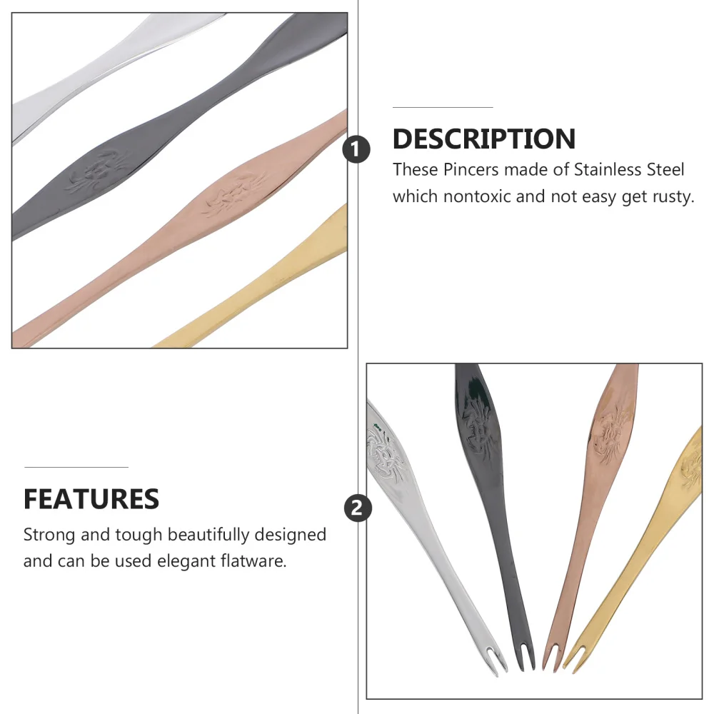 4pcs 304 Stainless Steel New Crab Shape Die Cast Quick Shellfish Lobster Seafood Tools Clip Needle Fork Picks Pincer Nut Set(Sil
4pcs 304 Stainless Steel New Crab Shape Die Cast Quick Shellfish Lobster Seafood Tools Clip Needle Fork Picks Pincer Nut Set(Sil